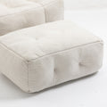 Fluffy Bean Bag Chair, Comfortable Bean Bag For Adults And Children, Super Soft Lazy Sofa Chair With Memory Foam And Ottoman, Indoor Modern Focus Bean Bag Chair For Living Room, Bedroom, Apartment White Velvet