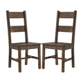 Rustic Golden Brown Ladder Back Dining Chairs Set Of 2 Solid Brown Brown Dining Room Wipe Clean Farmhouse,Rustic Side Chair Rubberwood Ladder Back Wood