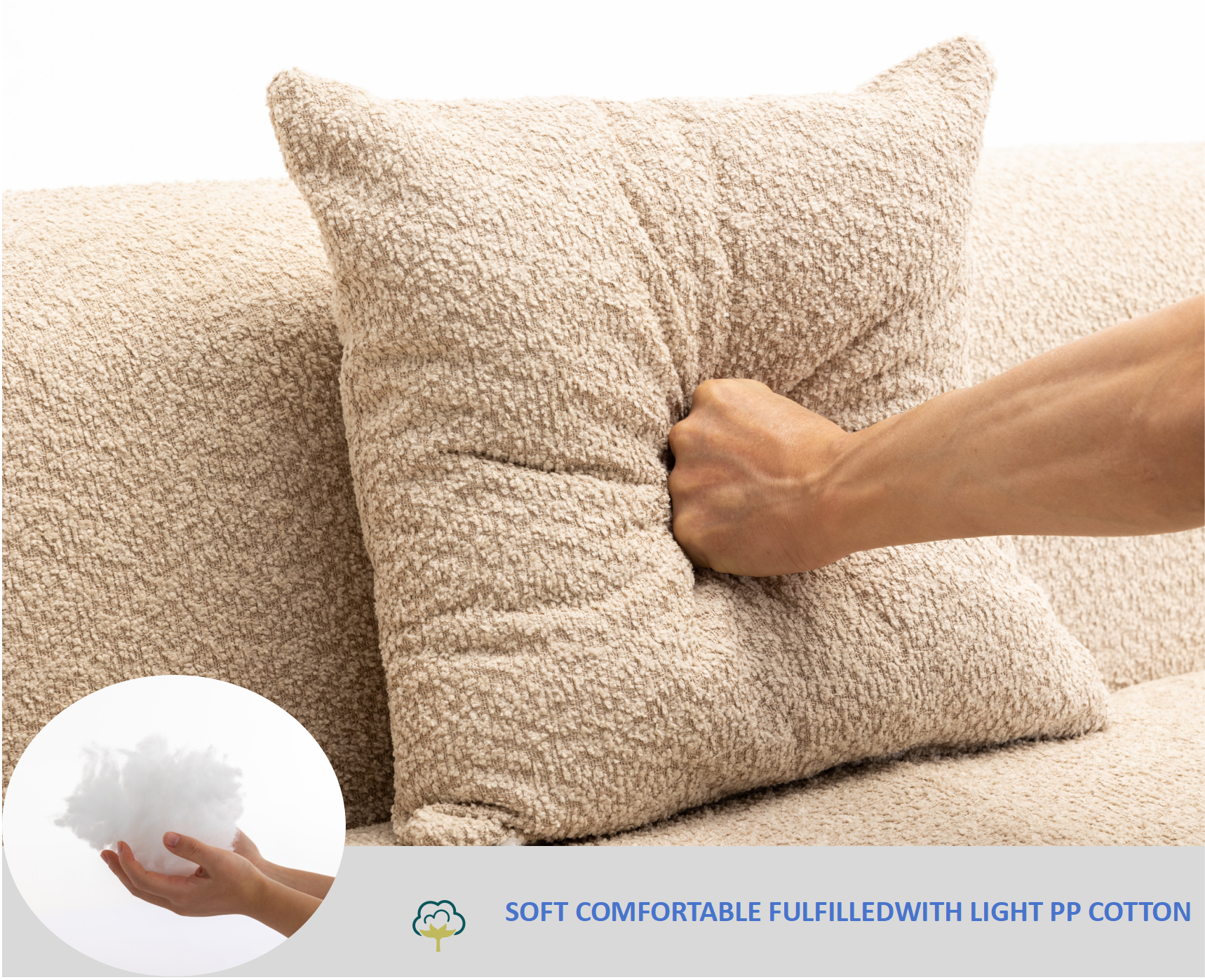 Modular Living Room Sofa Set, Modern Minimalist Style Sofa, Salon Upholstered Sleeper Sofa, 2 Pc Free Combination, Round Fiber Fabric, Anti Wrinkle Fabric, Brown Light Brown Polyester Primary Living Space Medium Soft Tight Back Flared Arms Fiber Foam