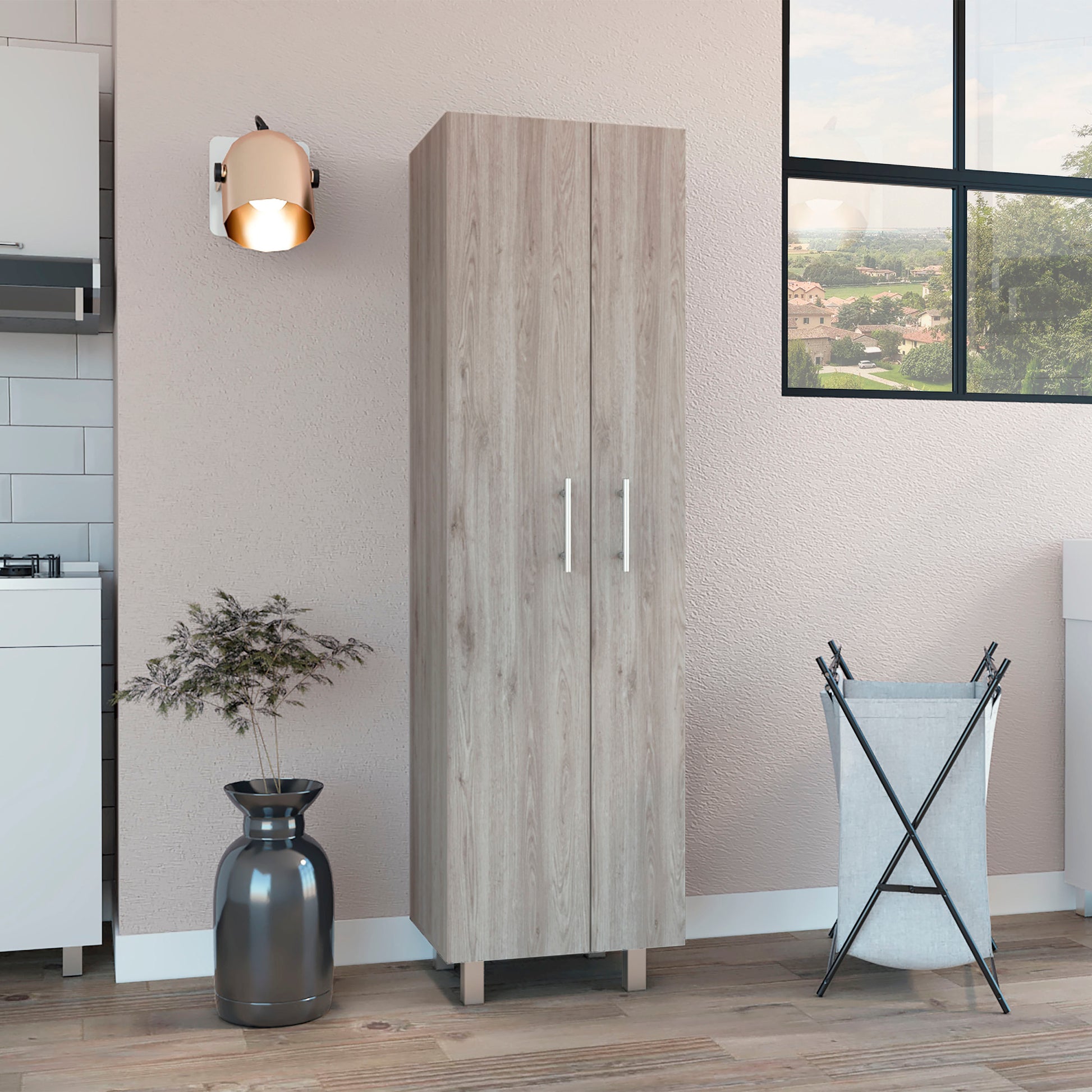 Closet Pantry Copenhague, Bedroom, Light Gray White Light Gray Particle Board Particle Board