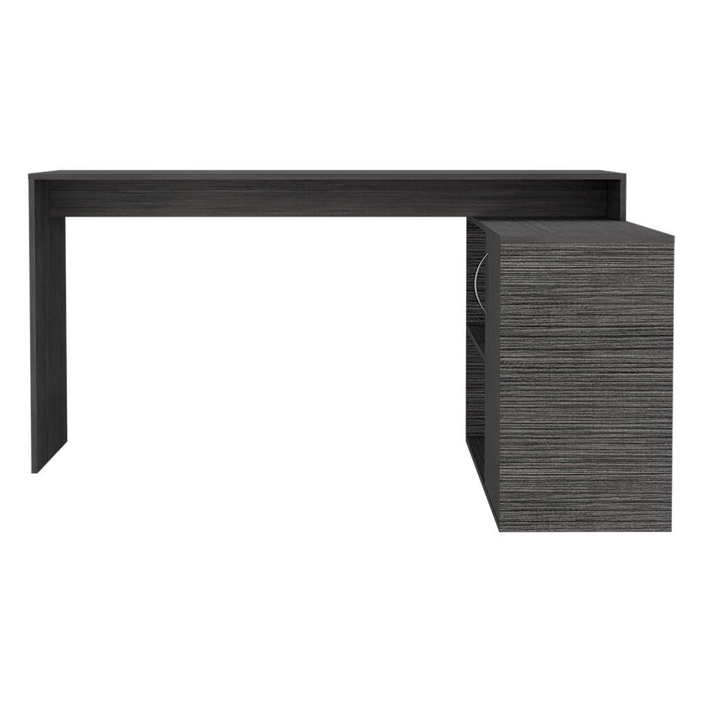 L Shaped Desk Desti, Office, Smokey Oak Gray Particle Board Particle Board