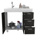 Utility Sink Kisco, Kitchen, White Black Multicolor Particle Board Particle Board