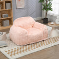 Bean Bag Chair Lazy Long Hair Sofa Bean Bag Chair Adult, Teen High Density Foam Filled Modern Focus Chair Comfortable Living Room, Bedroom Chair Pink Faux Fur