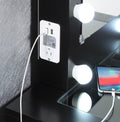 Black Makeup Vanity And Stool Set With 10 Lights And Usb Port And Power Outlet, 2X Drawers Luxurious Style Furniture Black Drawer 2 Drawers Bedroom Luxury,Modern Wood