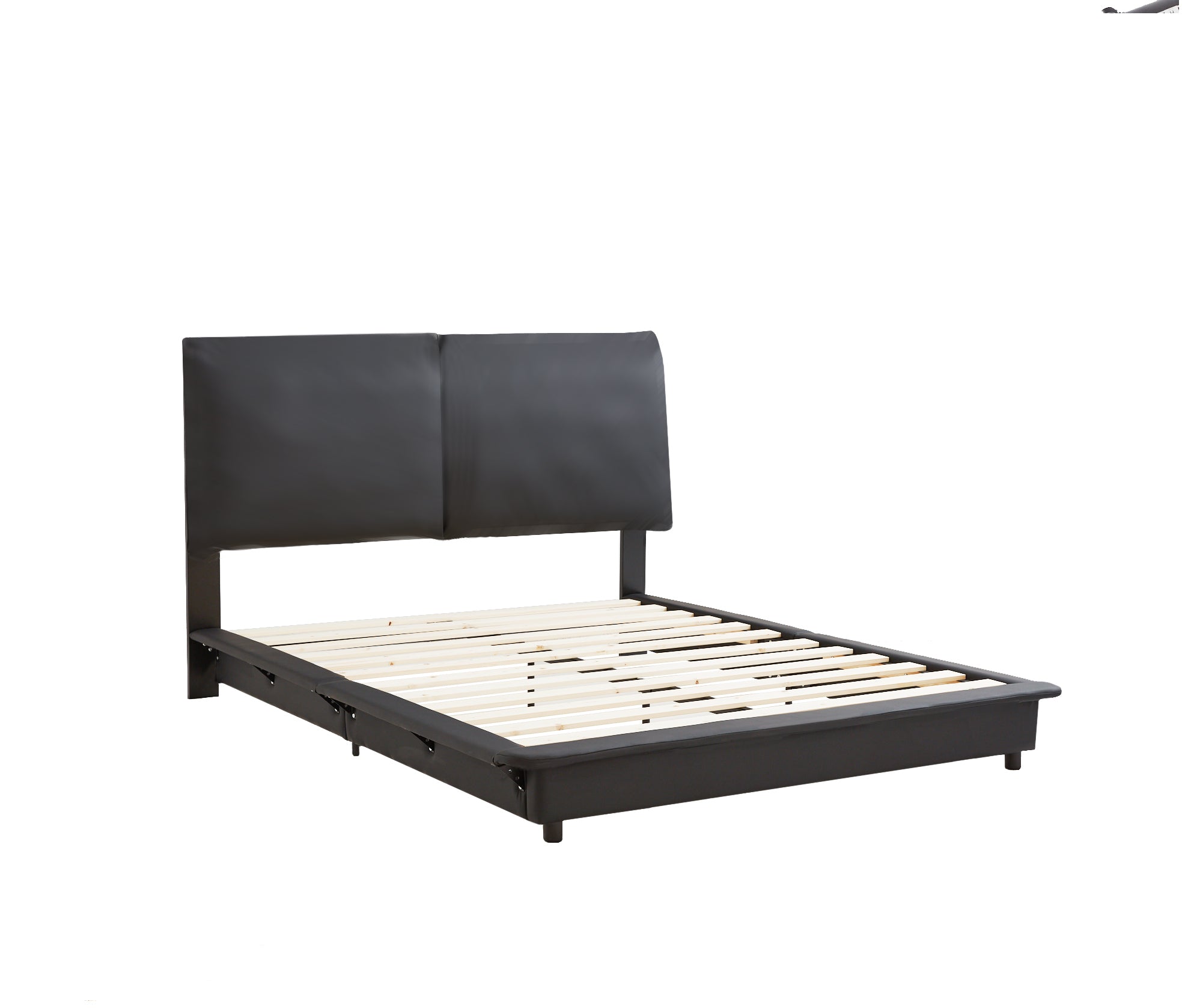 Full Size Upholstered Platform Bed with Sensor Light black-upholstered