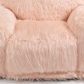 Bean Bag Chair Lazy Long Hair Sofa Bean Bag Chair Adult, Teen High Density Foam Filled Modern Focus Chair Comfortable Living Room, Bedroom Chair Pink Faux Fur