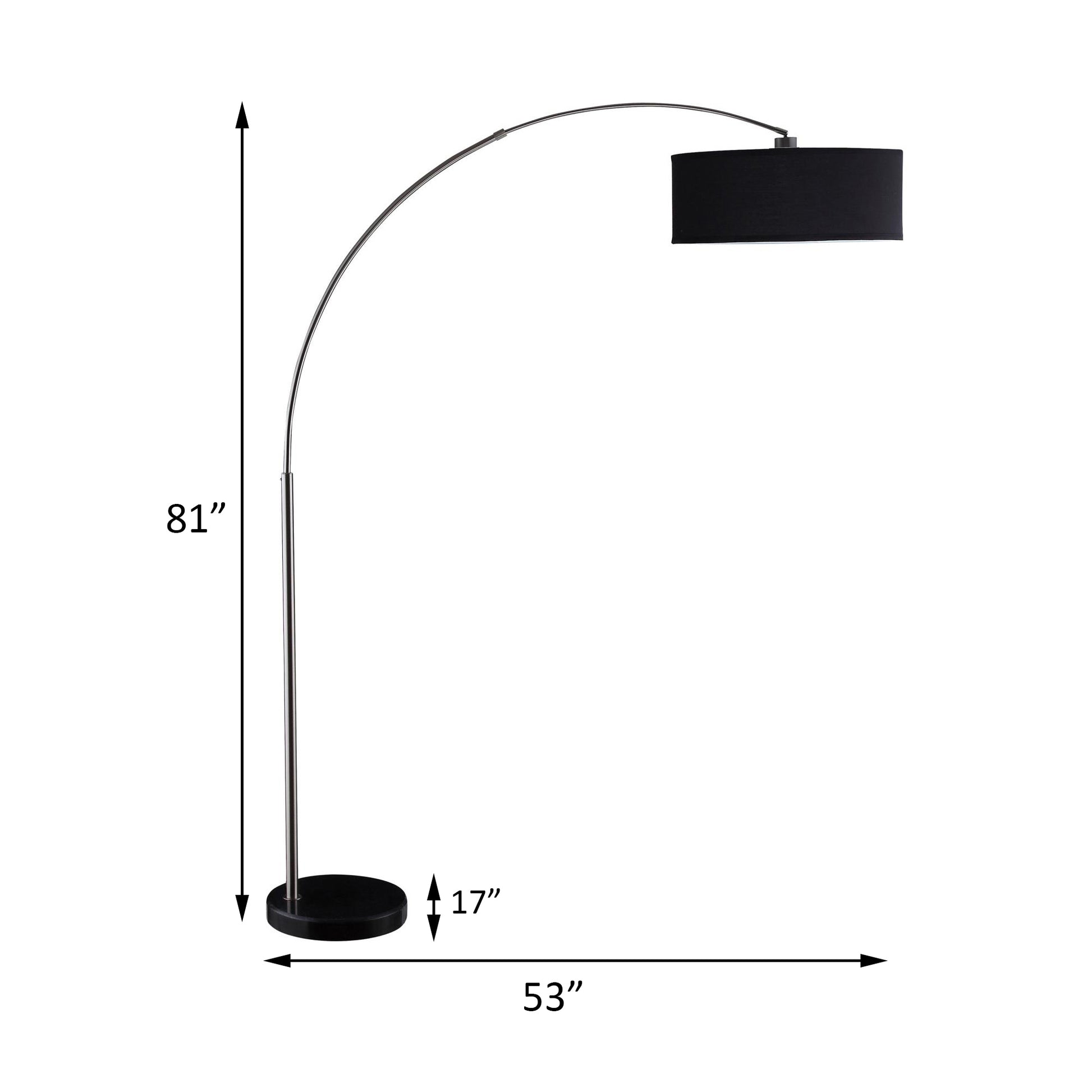 Black And Chrome Arc Floor Lamp Black Metal