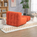 Fluffy Bean Bag Chair, Comfortable Bean Bag For Adults And Children, Super Soft Lazy Sofa Chair With Memory Foam And Ottoman, Indoor Modern Focus Bean Bag Chair For Living Room, Bedroom, Apartment Red Velvet