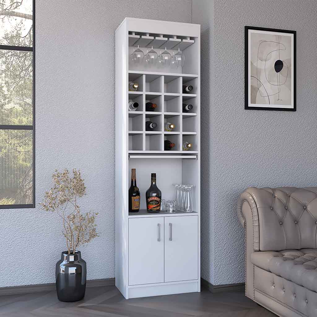 Bar Cabinet Modoc, Living Room, White White Particle Board Particle Board