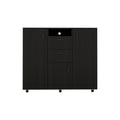 Double Door Cabinet Dresser Quizz, Bedroom, Black Black Particle Board Particle Board