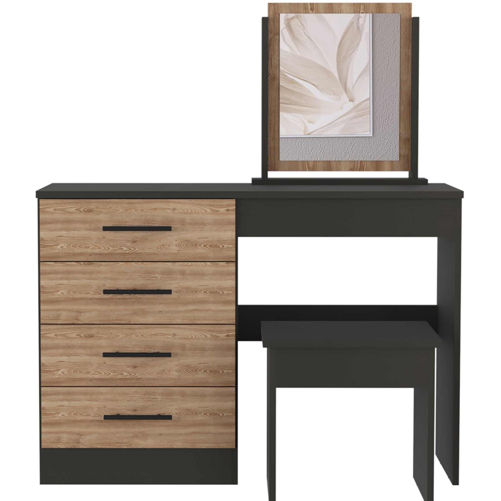 Makeup Dressing Table Roxx, Bedroom, Black Pine Multicolor Particle Board Particle Board