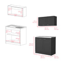 Cabinet Set Zeus, Garage, Black Black Particle Board Particle Board