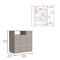 Dresser Beaufort, Bedroom, Light Gray Light Gray Particle Board Particle Board