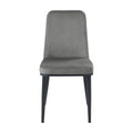 Sleek Design Gray Velvet Side Chairs Set Of 2 Modern Dining Furniture Black Metal Legs Gray Dining Room Contemporary,Modern Side Chair Metal