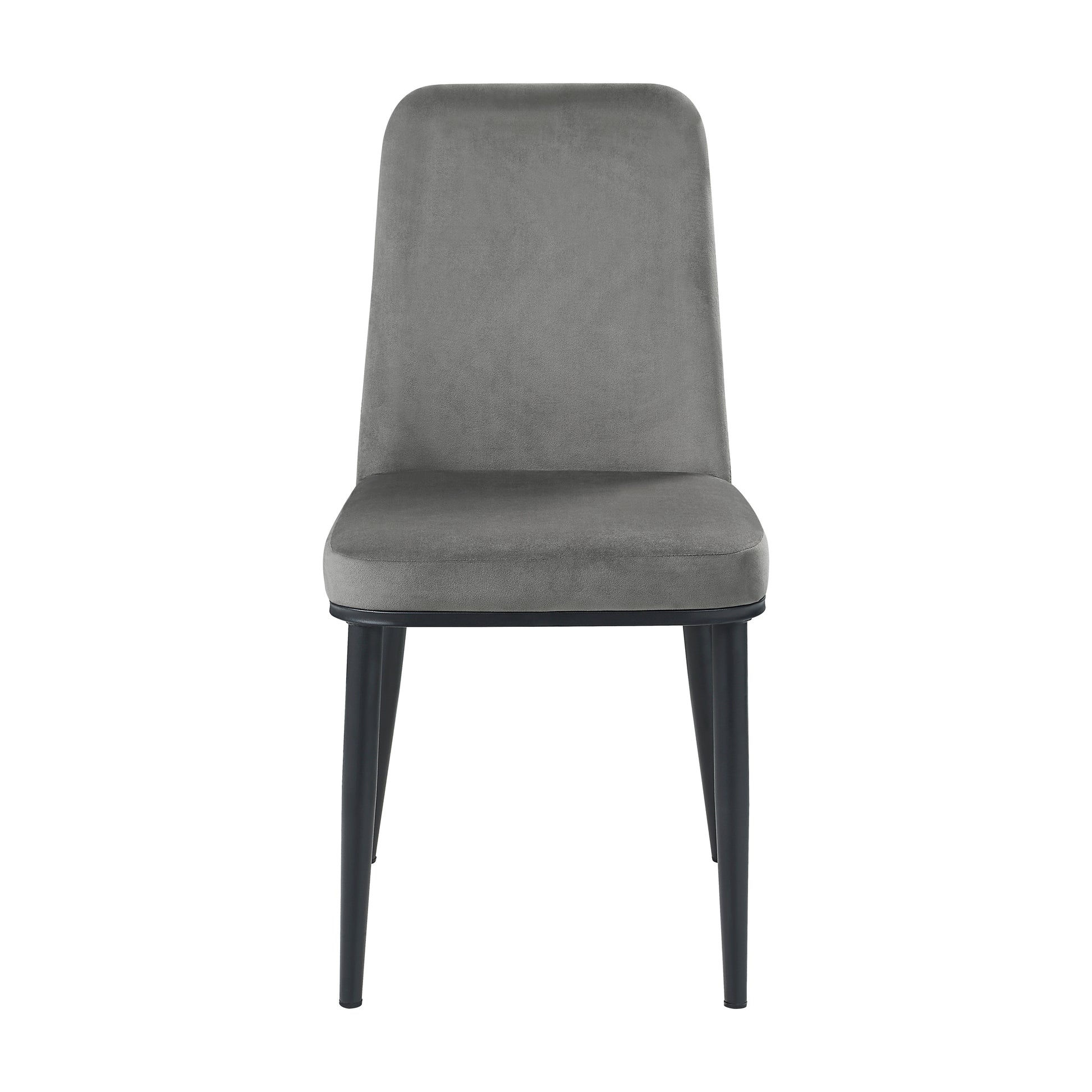 Sleek Design Gray Velvet Side Chairs Set Of 2 Modern Dining Furniture Black Metal Legs Gray Dining Room Contemporary,Modern Side Chair Metal