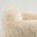 Bean Bag Chair Lazy Sofa Bean Bag Chair Adult, Teen High Density Foam Padded Modern Accent Chair Comfortable Living Room, Bedroom Chair Beige Faux Fur