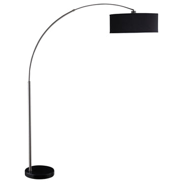 Black And Chrome Arc Floor Lamp Black Metal