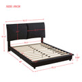 Full Size Upholstered Platform Bed With Sensor Light And Ergonomic Design Backrests, Black Black Upholstered