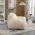 Bean Bag Chair Lazy Sofa Bean Bag Chair Adult, Teen High Density Foam Padded Modern Accent Chair Comfortable Living Room, Bedroom Chair Beige Faux Fur