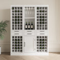 3.brown walnut color modular wine bar cabinet Buffet white-mdf