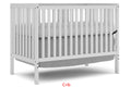 5 In 1 Convertible Crib, Converts From Baby Crib To Toddler Bed, Fits Standard Full Size Crib Mattress ,Easy To Assemble 53*29*9 Inches White White Classic Pine Wood