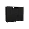 Double Door Cabinet Dresser Quizz, Bedroom, Black Black Particle Board Particle Board