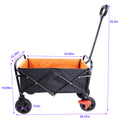 Mini Folding Wagon Garden Shopping Beach Cart Brake Orange Black Beige Yellow Metal