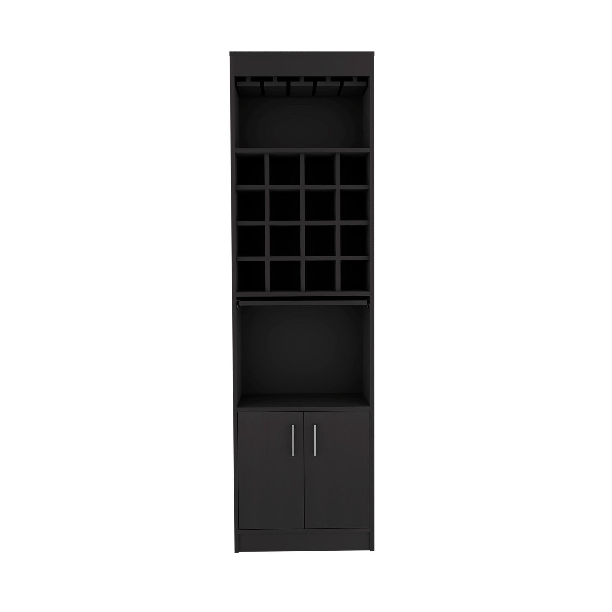 Bar Cabinet Atanasio, Living Room, Black Black Particle Board Particle Board