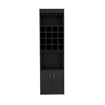 Bar Cabinet Atanasio, Living Room, Black Black Particle Board Particle Board