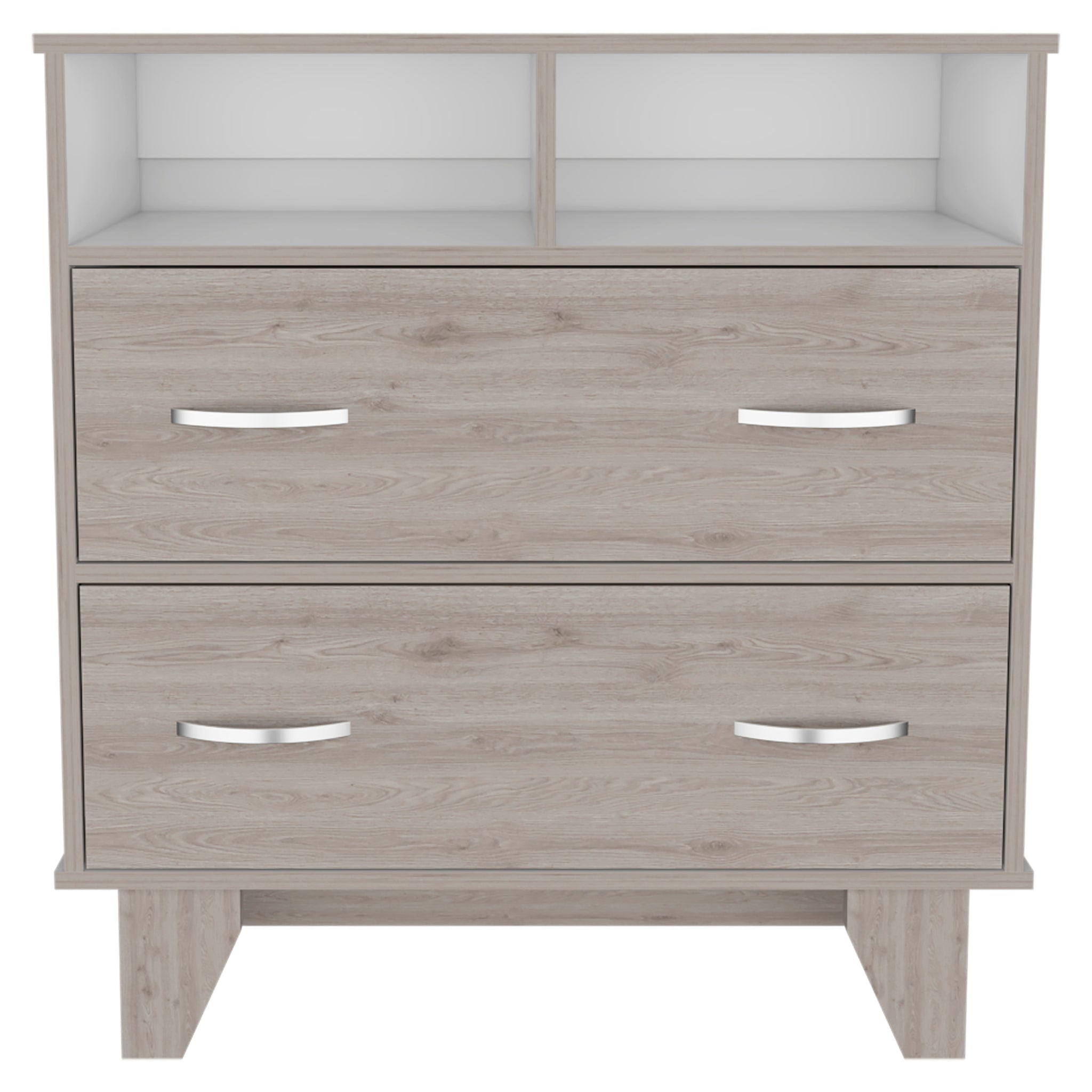 Double Drawer Dresser Arabi, Bedroom, Light Gray White Light Gray Particle Board Particle Board