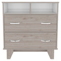 Double Drawer Dresser Arabi, Bedroom, Light Gray White Light Gray Particle Board Particle Board