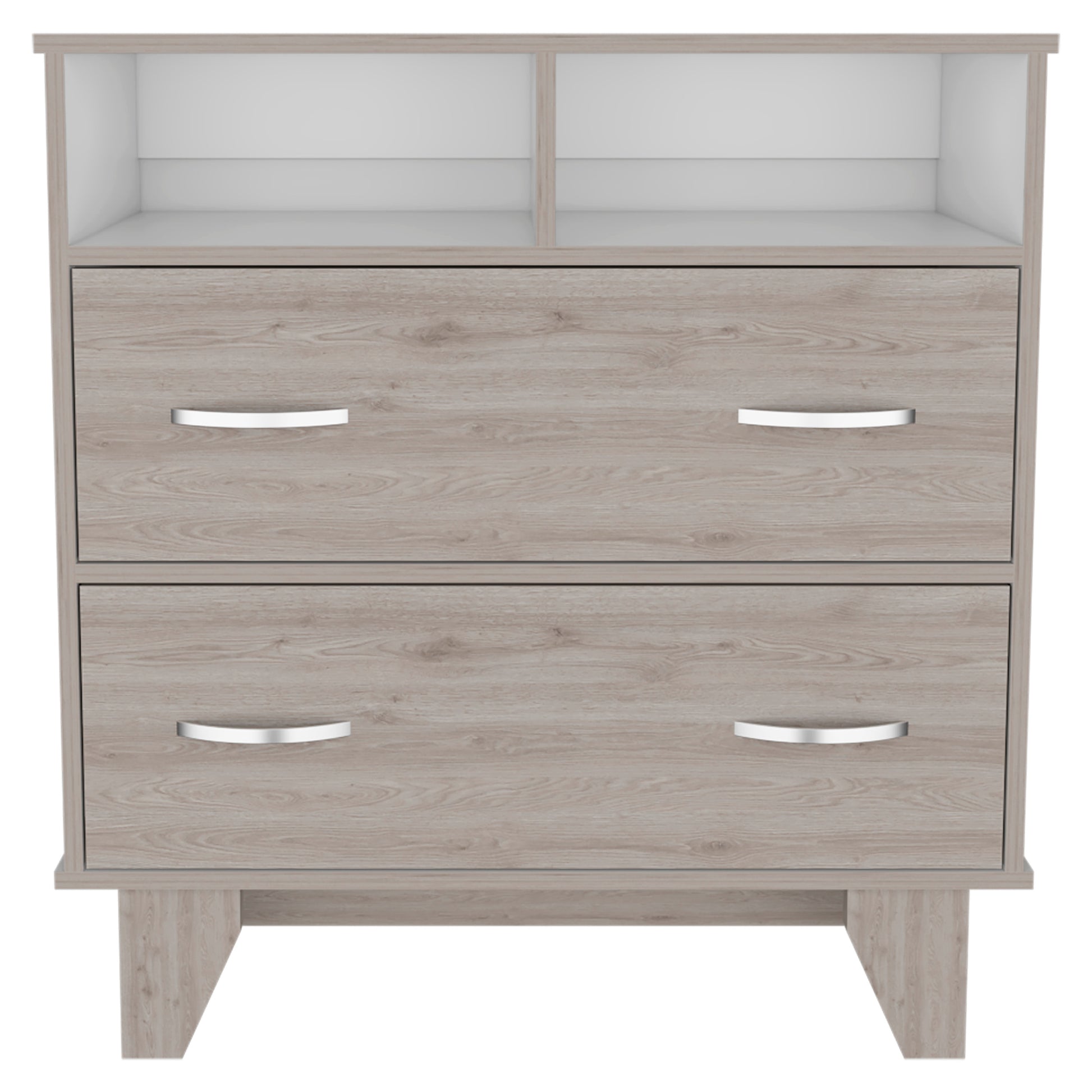 Double Drawer Dresser Arabi, Bedroom, Light Gray White Light Gray Particle Board Particle Board