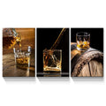 3 Panels Framed Canvas Whiskey Wall Art Decor,3 Pieces Mordern Canvas Painting Decoration Painting For Chrismas Gift, Office,Dining Room,Living Room, Bathroom, Bedroom Decor 2436In Thickness 1.5Inch Rectangle Framed Multicolor Oversized 41In Canvas