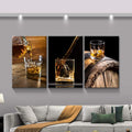 3 Panels Framed Canvas Whiskey Wall Art Decor,3 Pieces Mordern Canvas Painting Decoration Painting For Chrismas Gift, Office,Dining Room,Living Room, Bathroom, Bedroom Decor 2436In Thickness 1.5Inch Rectangle Framed Multicolor Oversized 41In Canvas