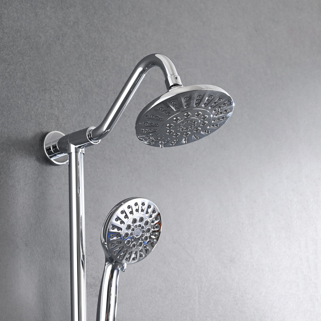 6" Rain Shower Head With Handheld Shower Head Bathroom Rain Shower System Chrome Stainless Steel