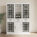 Brown Walnut Color Modular 24 Wine Bar Cabinet Buffet Cabinet White Mdf