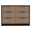 4 Drawer Double Dresser Maryland, Bedroom, Black Pine Multicolor Particle Board Particle Board