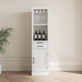 3.brown walnut color modular wine bar cabinet Buffet white-mdf