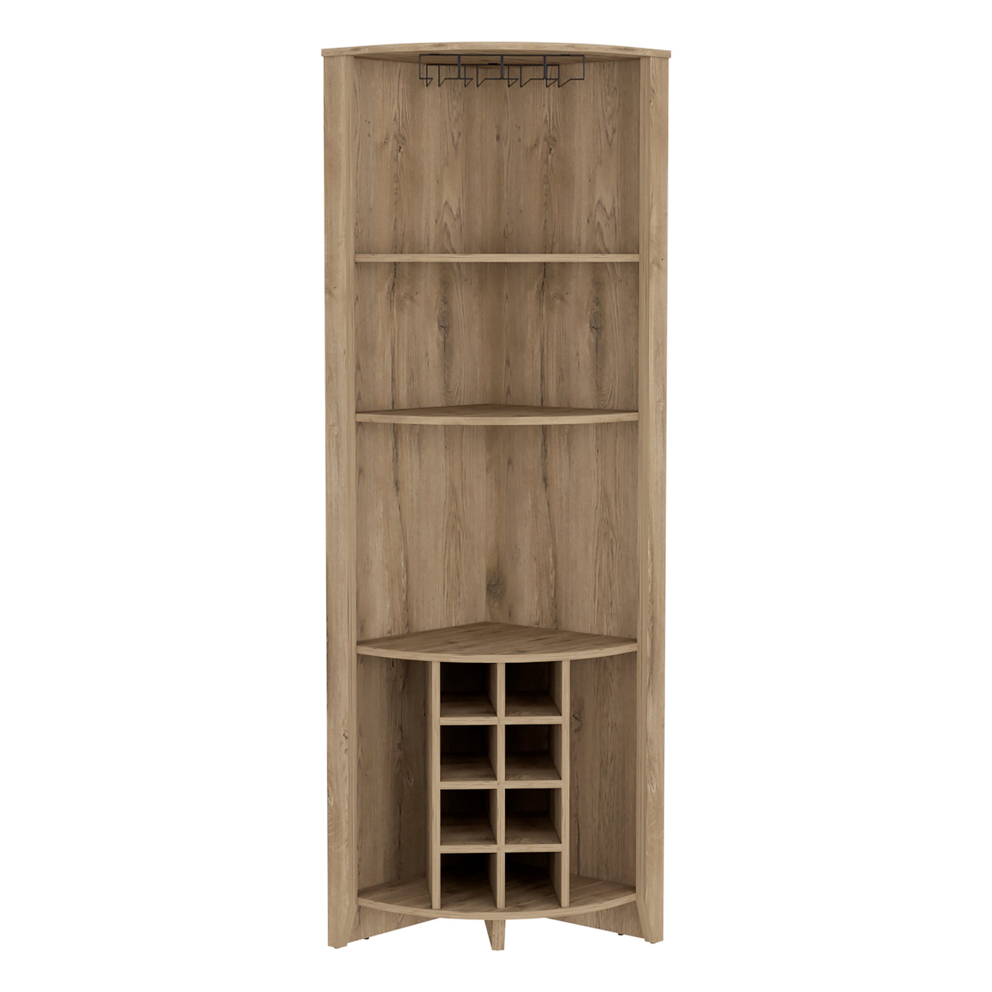 Corner Bar Cabinet Castle, Living Room, Aged Oak Beige Particle Board Particle Board