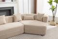 Modular Living Room Sofa Set, Modern Minimalist Style Sofa, Salon Upholstered Sleeper Sofa, 2 Pc Free Combination, Round Fiber Fabric, Anti Wrinkle Fabric, Brown Light Brown Polyester Primary Living Space Medium Soft Tight Back Flared Arms Fiber Foam
