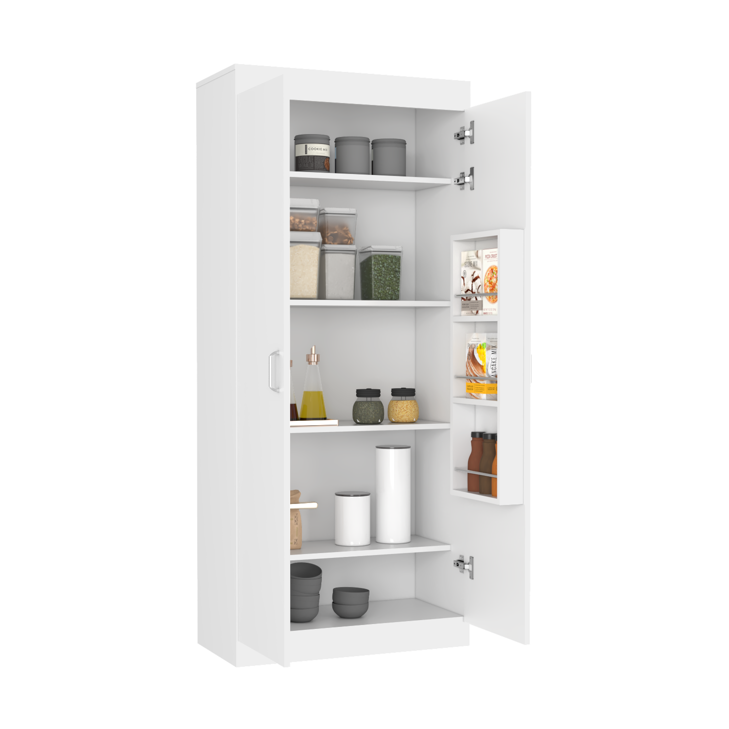 Pantry Cabinet Orlando, Kitchen, White White Particle Board Particle Board