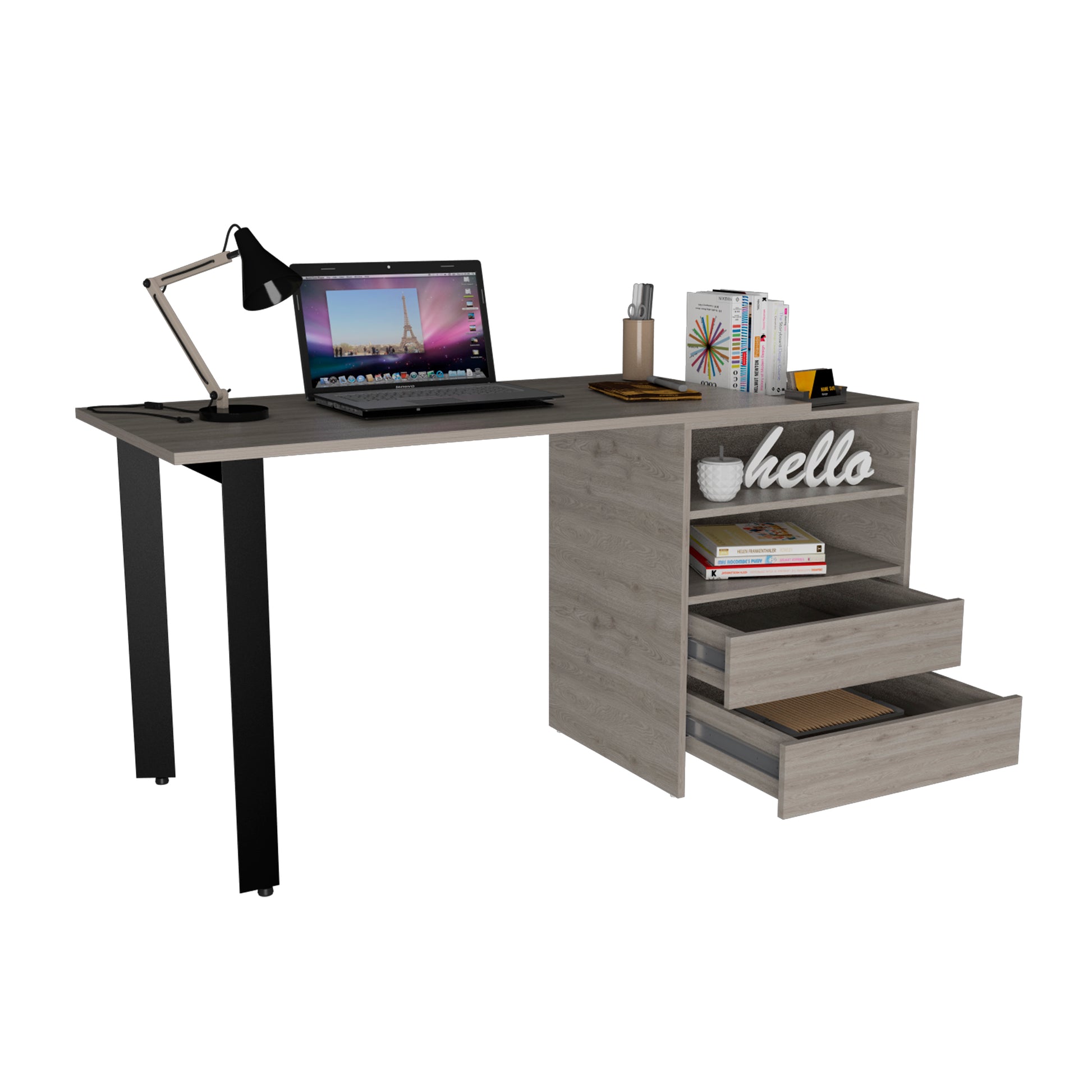 120 Writing Desk Cusco, Office, Light Gray Light Gray Particle Board Particle Board