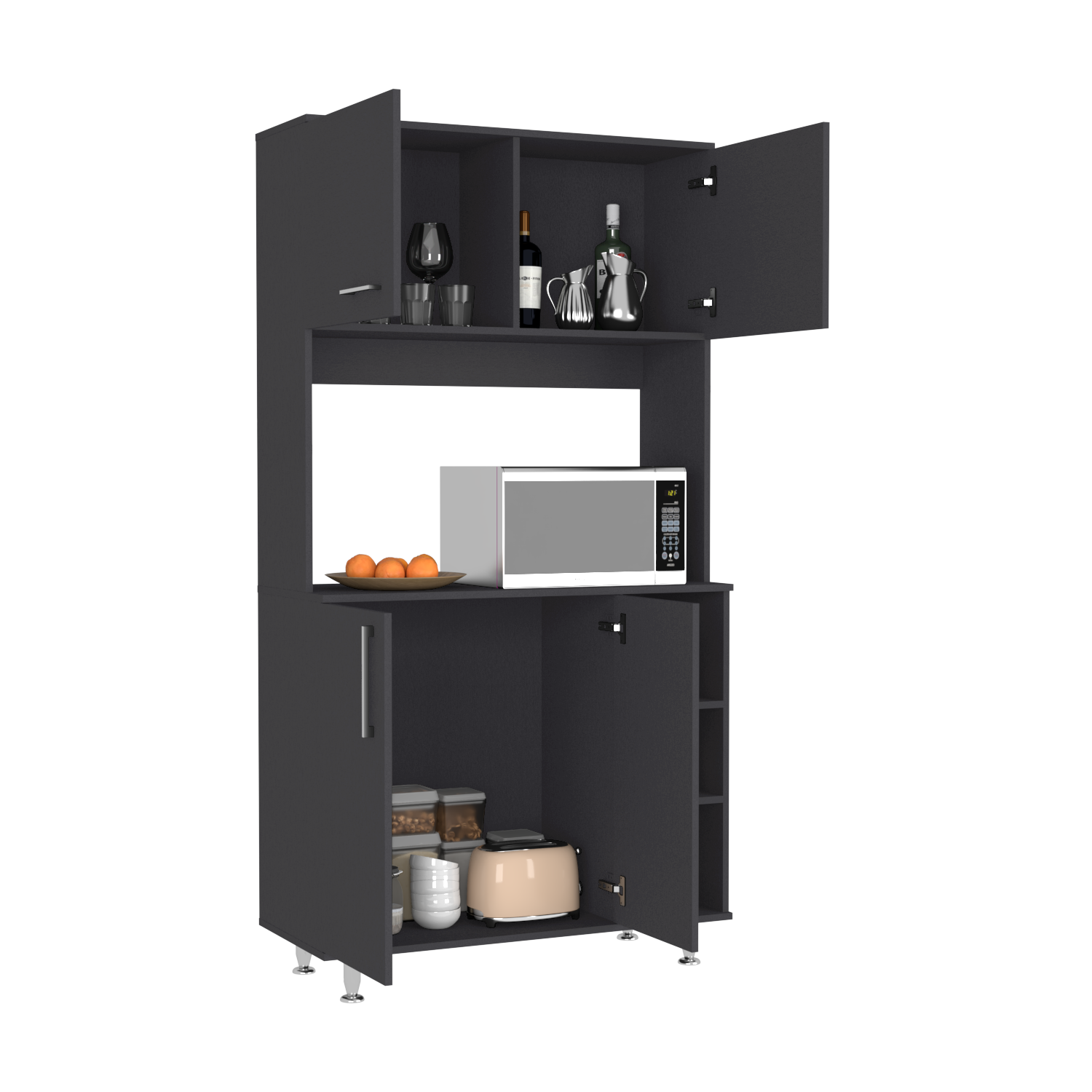 Pantry Cabinet Delaware, Kitchen, Black Black Particle Board Particle Board