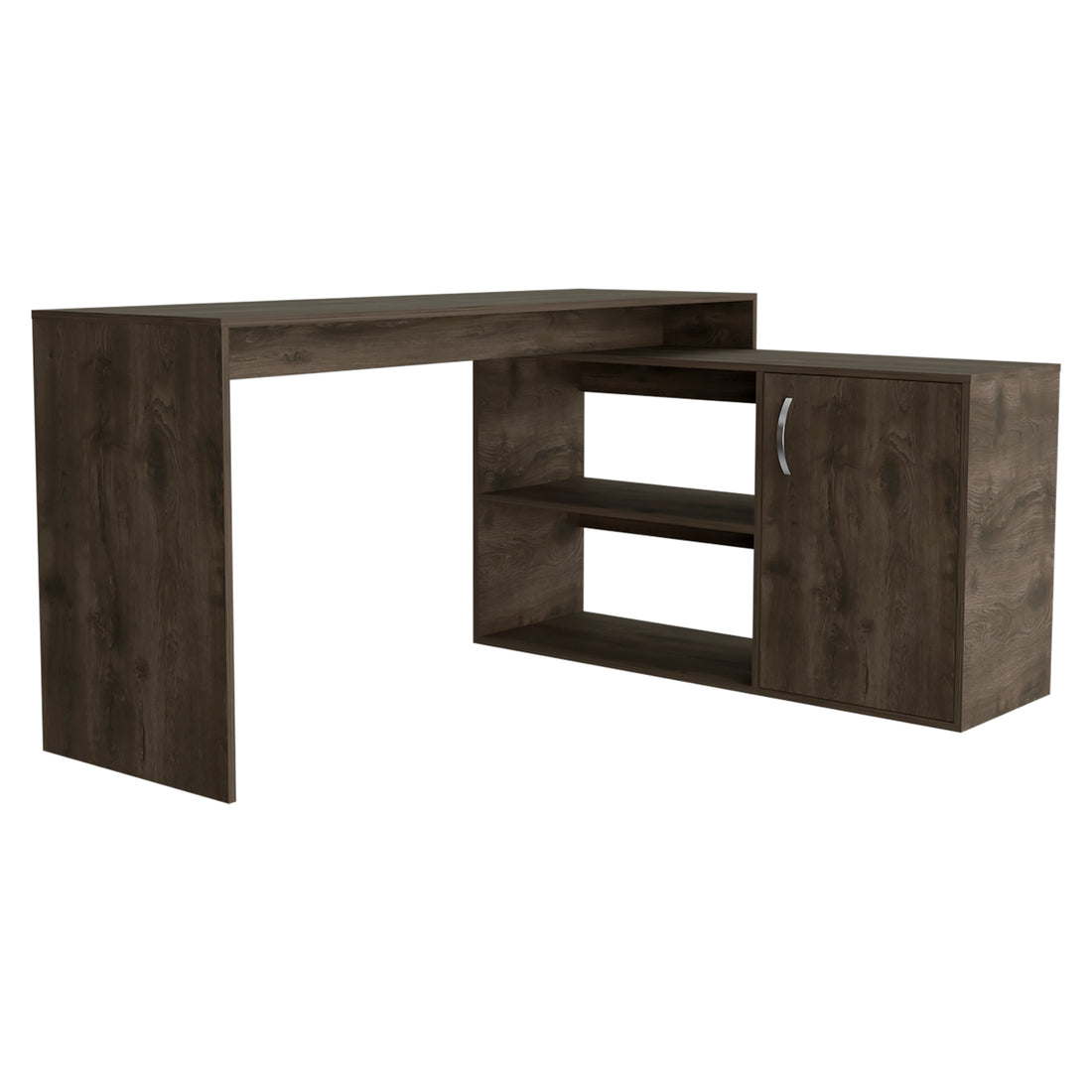 L Shaped Desk Desti, Office, Dark Brown Dark Brown Particle Board Particle Board