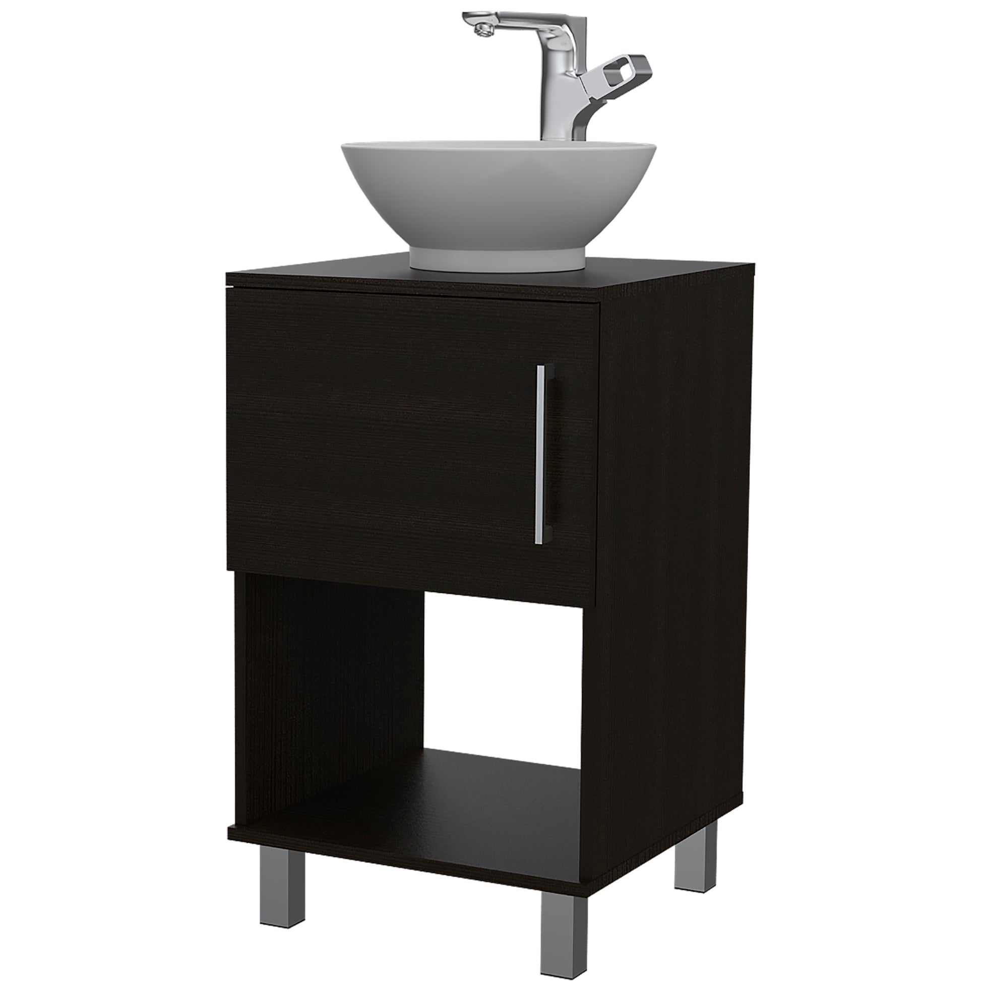 Single Bathroom Vanity Pigmag, Bathroom, Black Black Particle Board Particle Board