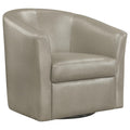 Champagne Swivel Armchair Grey Primary Living Space Contemporary,Modern Foam Faux Leather