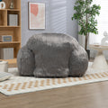 Bean Bag Chair Lazy Long Hair Sofa Bean Bag Chair Adult, Teen High Density Foam Filled Modern Focus Chair Comfortable Living Room, Bedroom Chair Grey Faux Fur