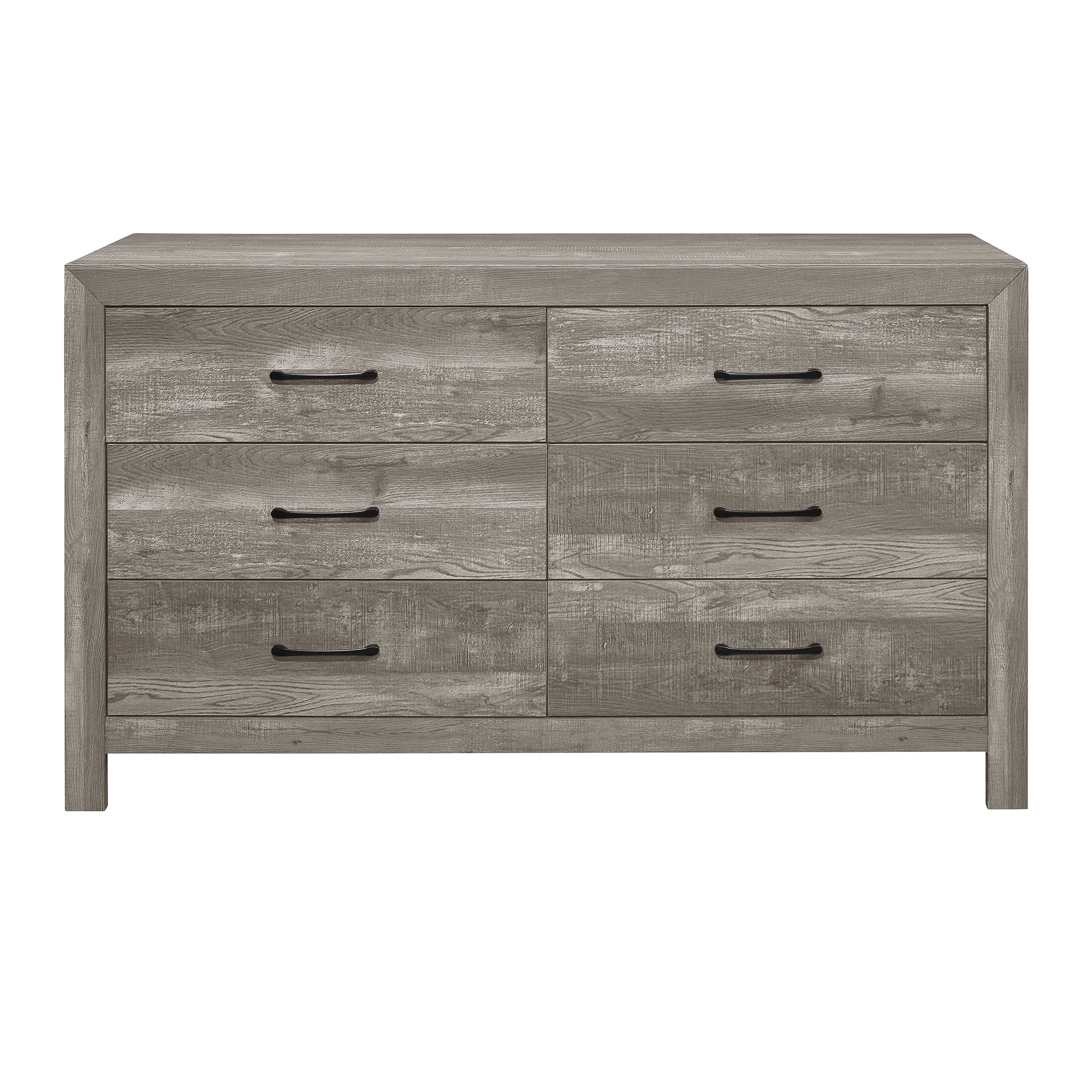 Modern Rustic Style Gray Finish 1Pc Dresser Of 6X Drawers Bedroom Wooden Furniture Gray Bedroom Rustic,Transitional Wood