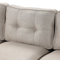 3 Piece Living Room Set Beige Linen