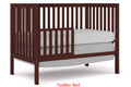 5 In 1 Convertible Crib, Converts From Baby Crib To Toddler Bed, Fits Standard Full Size Crib Mattress ,Easy To Assemble 53*29*9 Inches Espresso Espresso Classic Pine Wood